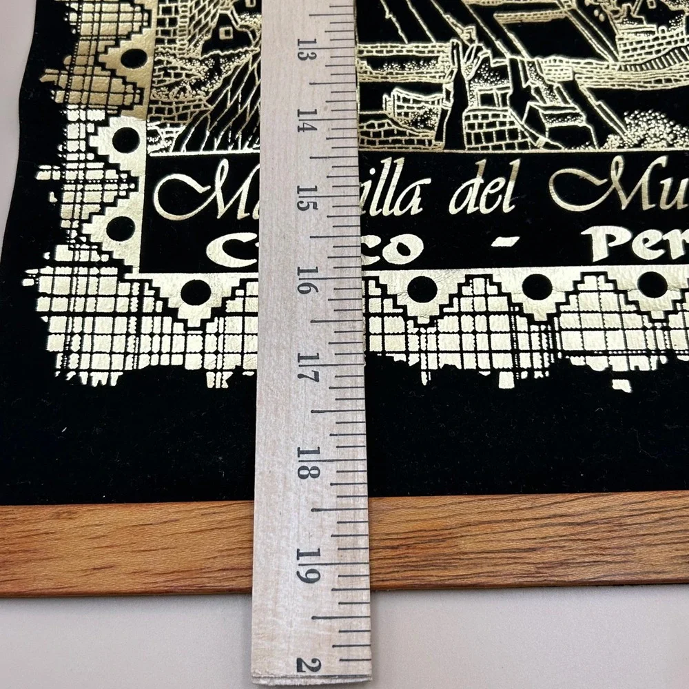 Machu Picchu Peru Velvet Wall Hanging Scroll Maravilla del Mundo Cusco Silver